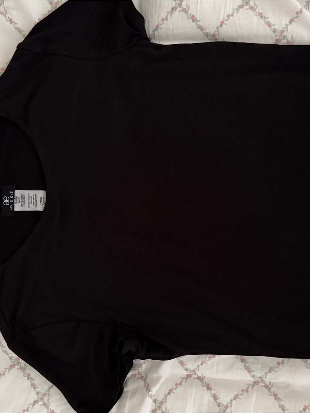 Ava & Eve Black Double Lined Tee - Large